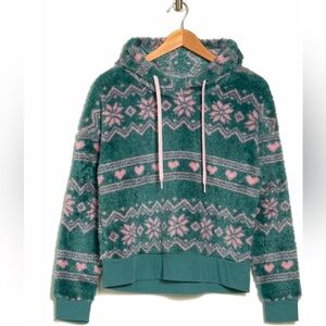 Honeydew Aspen Fair Isle plush hoodie Women’s medium